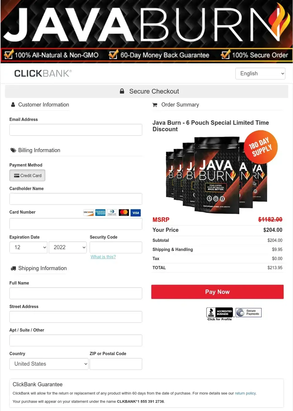 Try Java Burn Coffee Buy